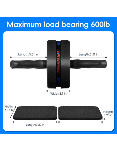 Rueda de Abdominales EnterSports con Almohadillas - Fitness