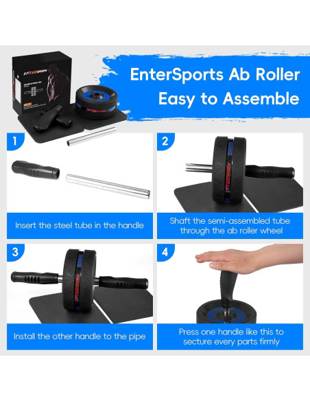 Rueda de Abdominales EnterSports con Almohadillas - Fitness