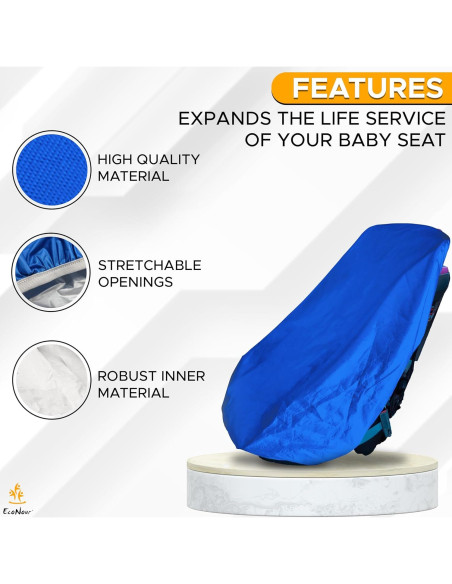 Cubierta de Sombra para Asiento de Auto EcoNour Azul - Protección UV