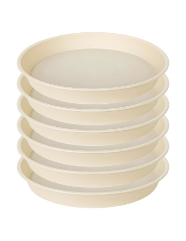Paquete de 6 bandejas para plantas Bleuhome 10.16 cm beige