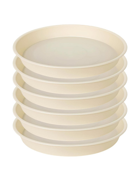 Paquete de 6 bandejas para plantas Bleuhome 10.16 cm beige