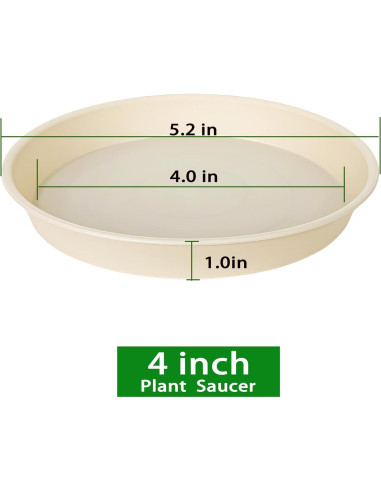 Paquete de 6 bandejas para plantas Bleuhome 10.16 cm beige