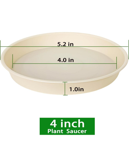 Paquete de 6 bandejas para plantas Bleuhome 10.16 cm beige
