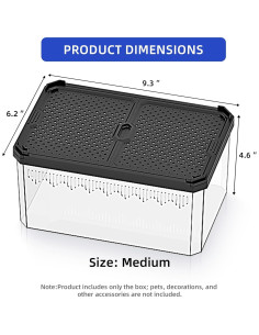 Terrario de Reptiles Bluecoco 23.6x15.7x11.7 cm con Puerta Magnética 2