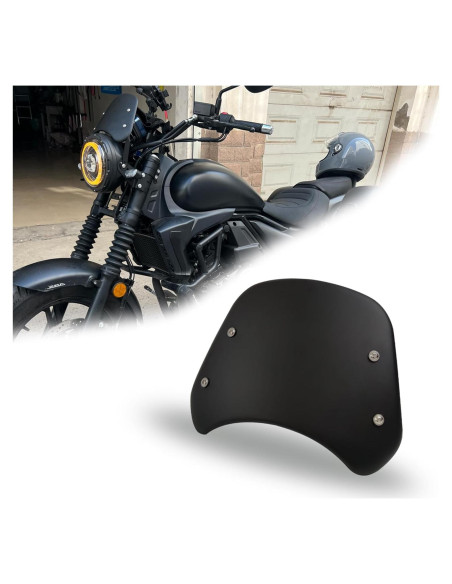Deflector de Viento Universal Metal Negro para Motocicleta 5-7"