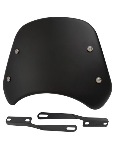 Deflector de Viento Universal Metal Negro para Motocicleta 5-7"