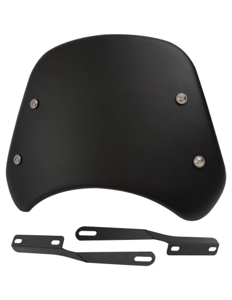 Deflector de Viento Universal Metal Negro para Motocicleta 5-7"
