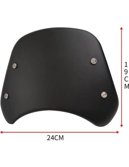 Deflector de Viento Universal Metal Negro para Motocicleta 5-7"