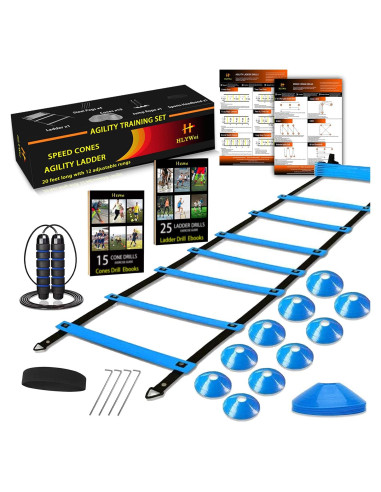 Conjunto de Entrenamiento de Velocidad Menni Sports - Agilidad, Escalera, Conos, Cuerda