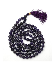 Mala de Oración de Amatista 108 Cuentas Anudadas 61 cm