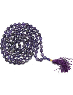 Mala de Oración de Amatista 108 Cuentas Anudadas 61 cm 2
