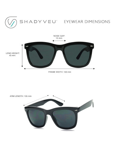 Gafas de sol super oscuras ShadyVEU UV400 unisex negro