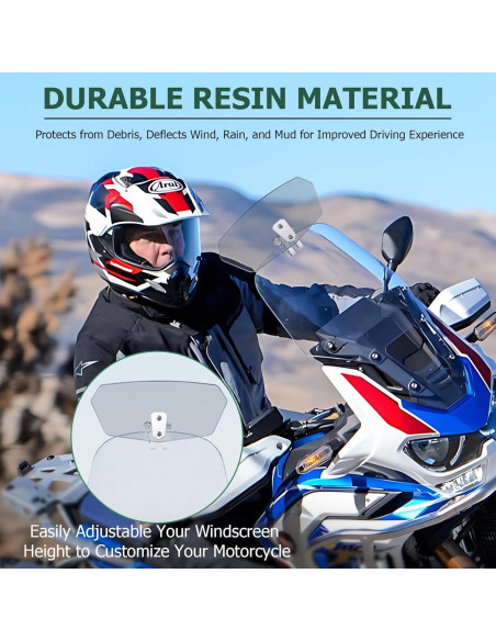 Deflector de Viento JiGiU para Motocicleta Clip-On Humo