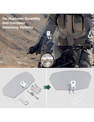 Deflector de Viento JiGiU para Motocicleta Clip-On Humo
