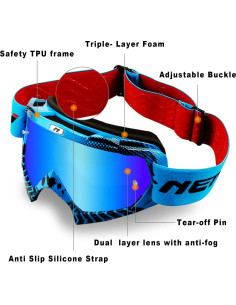 Gafas de Motocross NENKI NK-1019 con Lentes Anti Niebla 2