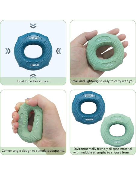 Fortalecedor de Agarre de Mano WithFlying - Silicona Verde Azul