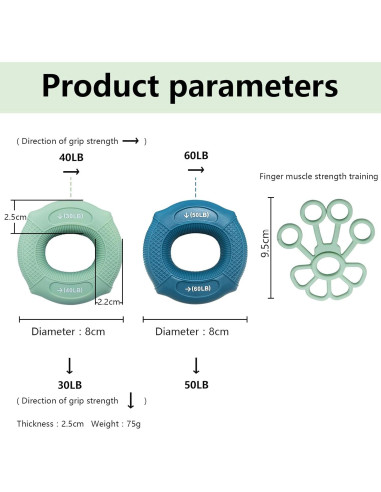 Fortalecedor de Agarre de Mano WithFlying - Silicona Verde Azul