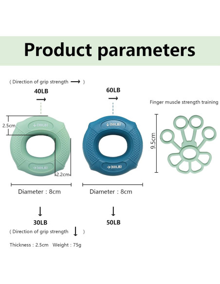 Fortalecedor de Agarre de Mano WithFlying - Silicona Verde Azul