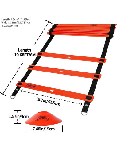 Escalera de Agilidad POWER GUIDANCE 6.1m con Conos y Bolsa