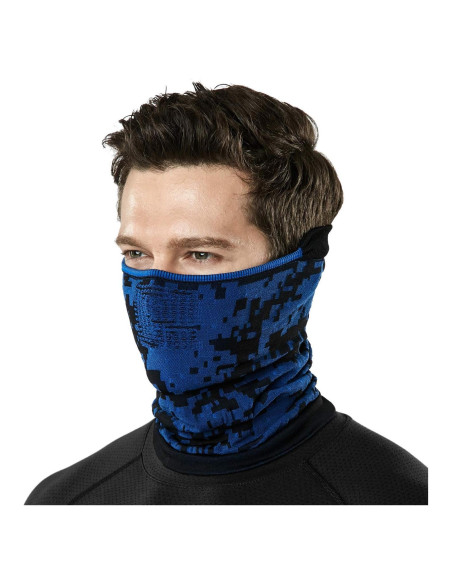 Calentador de Cuello TSLA Gaiter Camo Azul Unisex Ligero