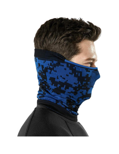Calentador de Cuello TSLA Gaiter Camo Azul Unisex Ligero