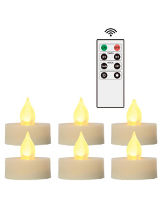 iZAN 6 Velas LED Sin Llama con Control Remoto y Temporizador
