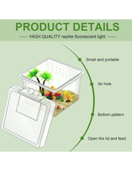 20 Cajas de Cría para Insectos y Reptiles Nuanchu 6.5x6.5x4.5cm