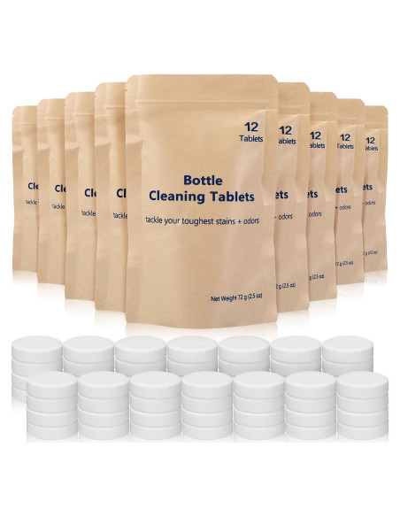 96 Tabletas Limpiadoras Ziliny para Botellas de Agua - Eficaz y Natural