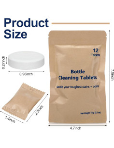 96 Tabletas Limpiadoras Ziliny para Botellas de Agua - Eficaz y Natural 2