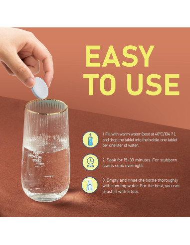 Tabletas de Limpieza APPTRIN para Botellas - Paquete de 36