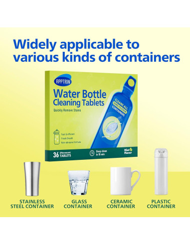 Tabletas de Limpieza APPTRIN para Botellas - Paquete de 36