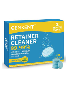 Tabletas Limpiadoras GENKENT para Retenedores y Aparatos Dentales - 60 Unidades
