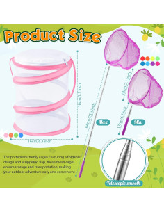 Kit de Redes Telescópicas y Jaulas para Mariposas VercanMonth - 12 Pcs 2