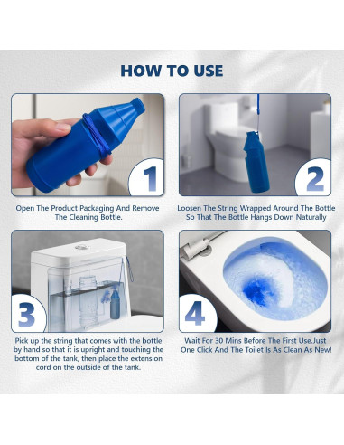 Limpiador de Inodoro Automático MyKlens - 2 Botellas Azul