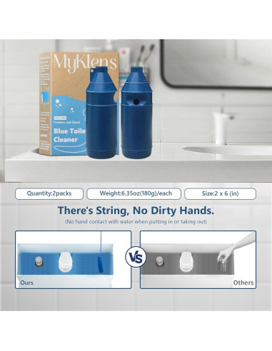 Limpiador de Inodoro Automático MyKlens - 2 Botellas Azul