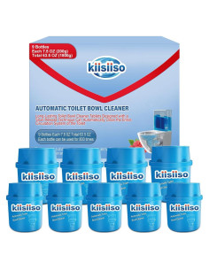 Limpiador de Inodoro KIISIISO - 9 Botellas, 1.8 L, Efecto Azul