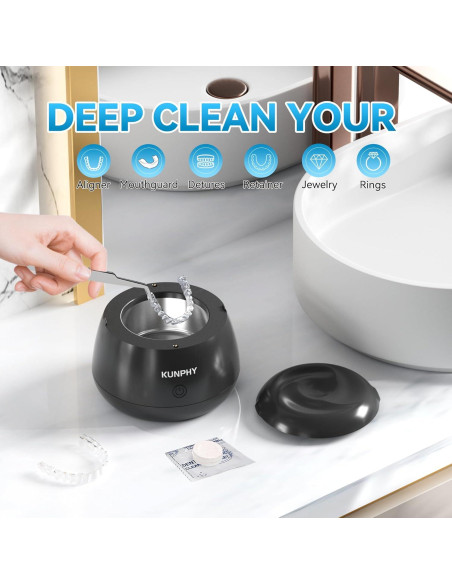 Limpiador Ultrasonido KUNPHY 48kHz para Dentaduras y Joyería Limpiador Ultrasonido KUNPHY 48kHz para Dentaduras y Joyería