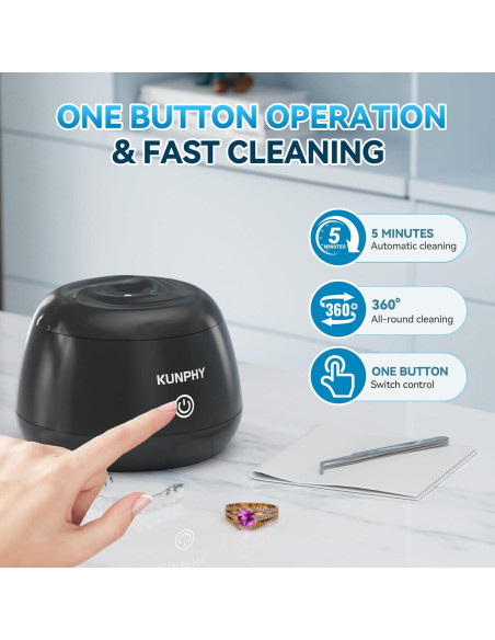 Limpiador Ultrasonido KUNPHY 48kHz para Dentaduras y Joyería Limpiador Ultrasonido KUNPHY 48kHz para Dentaduras y Joyería