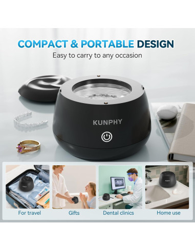 Limpiador Ultrasonido KUNPHY 48kHz para Dentaduras y Joyería