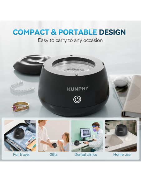 Limpiador Ultrasonido KUNPHY 48kHz para Dentaduras y Joyería Limpiador Ultrasonido KUNPHY 48kHz para Dentaduras y Joyería