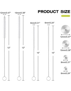 Juego de 8 Cepillos Limpiadores de Pajitas BRUSH FAMILY 30.48 cm 2