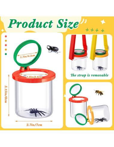 Caja de Insectos con Lupa Doble Aumento 2 Piezas Sonwyoung