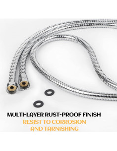 Manguera de Ducha Klabb 177.8 cm Acero Inoxidable Flexible 2