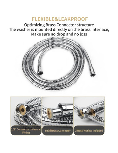 Manguera de Ducha Klabb 177.8 cm Acero Inoxidable Flexible