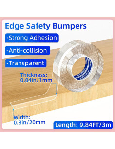 Protectores de Esquinas Suaves ZOMPAGO 2.03cm x 3m Transparentes 2