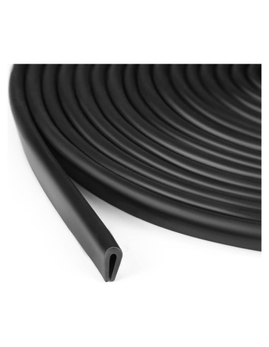 Bisel de canal U de goma Tondiamo 6.1m negro para puertas