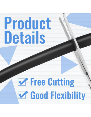 Bisel de canal U de goma Tondiamo 6.1m negro para puertas