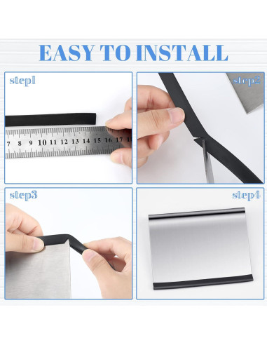 Bisel de canal U de goma Tondiamo 6.1m negro para puertas