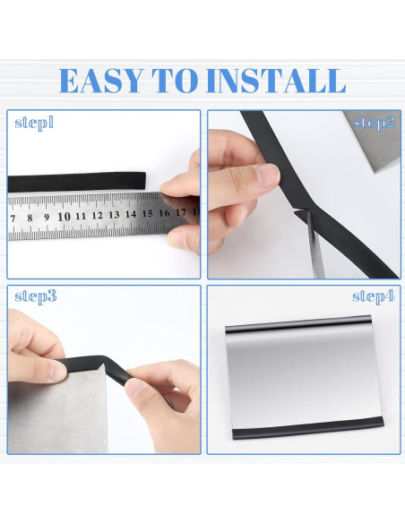 Bisel de canal U de goma Tondiamo 6.1m negro para puertas