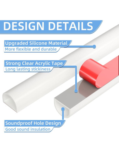 Sello de Aislamiento Draourness 6 m Blanco para Puertas y Ventanas